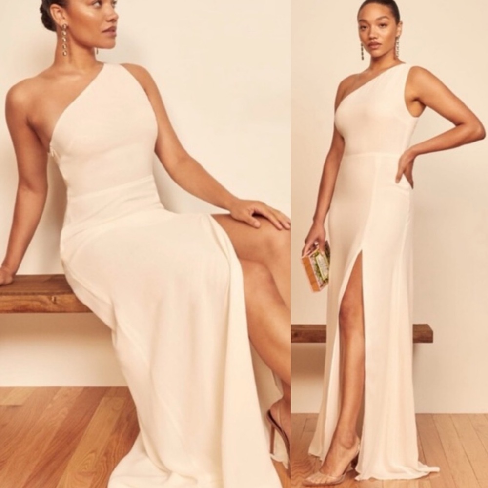 NWT Reformation Evelyn Gown Maxi Dress Womens Size 2 One Shoulder Bridesmaid NEW